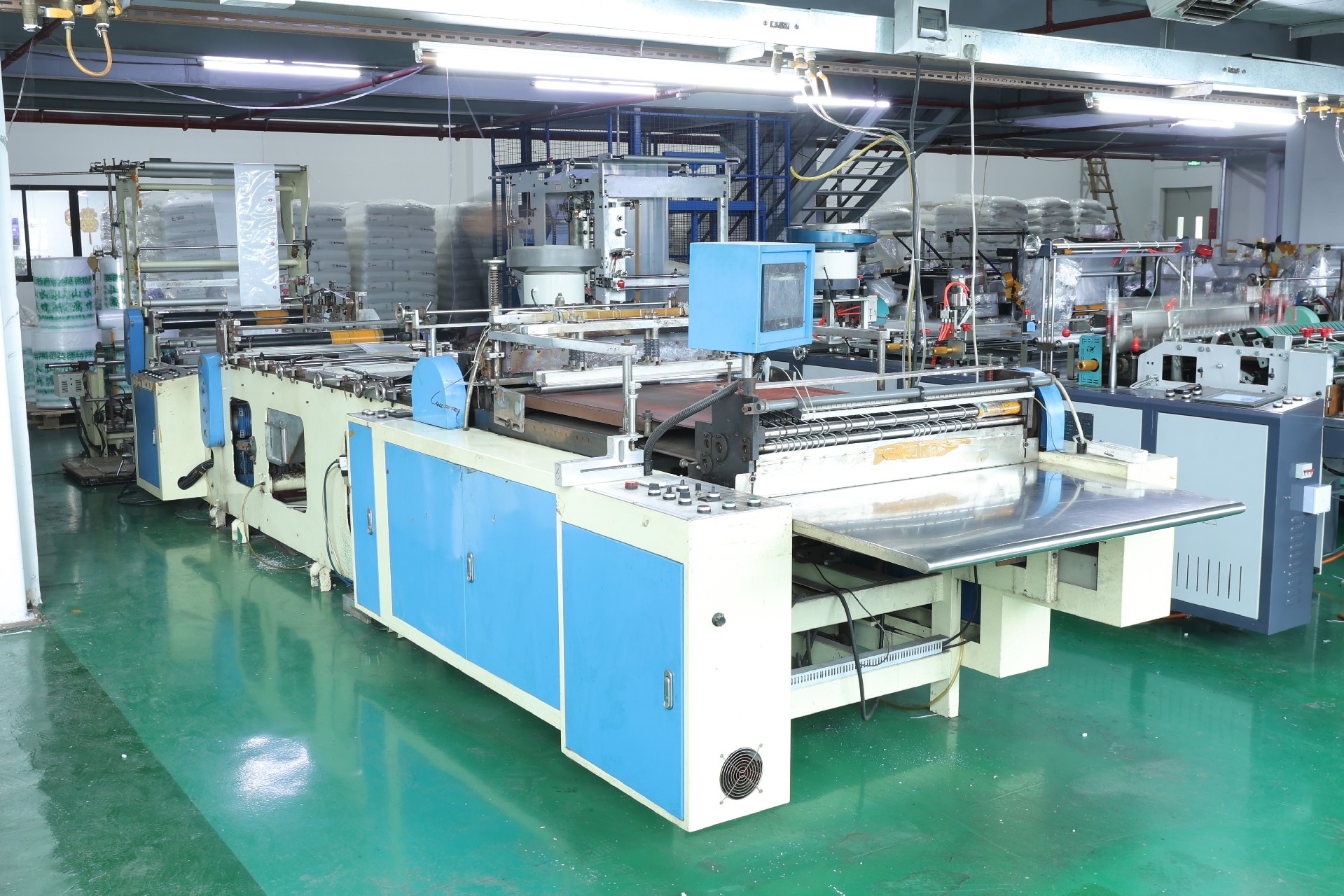 Ziplock bag making line at the YDF Plastics factory